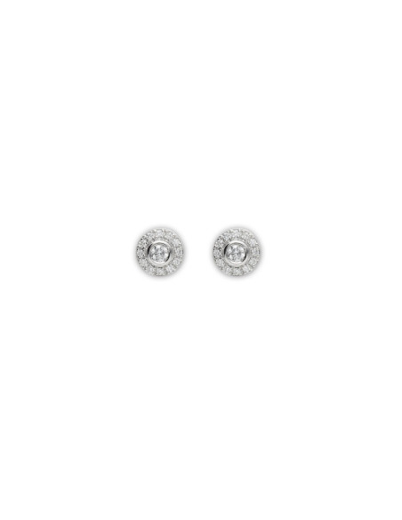 Pendientes Oro Blanco, Aguamarina Y Diamantes