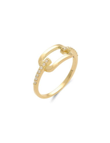 Anillo Oro Amarillo Y Diamantes