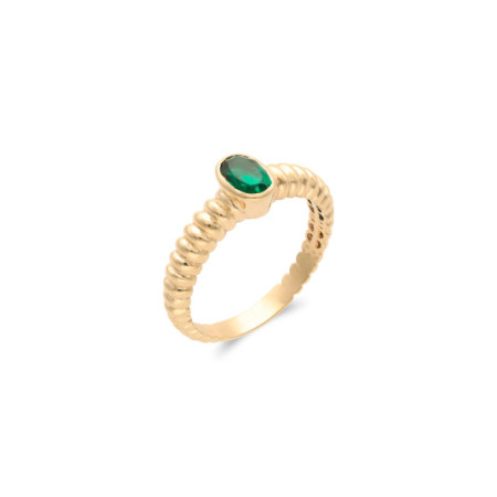 Anillo Oro Amarillo Y Esmeralda. Género: Mujer. Material: Oro amarillo. Piedras: Esmeraldas