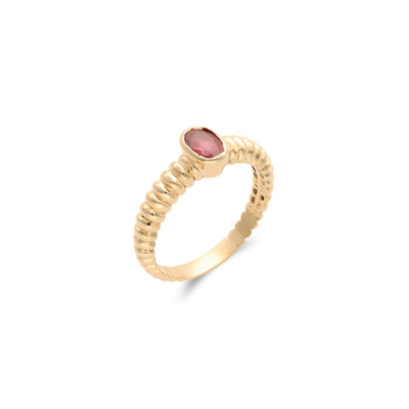 Anillo Oro Amarillo Y Rubí. Género: Mujer. Material: Oro amarillo. Piedras: Rubies