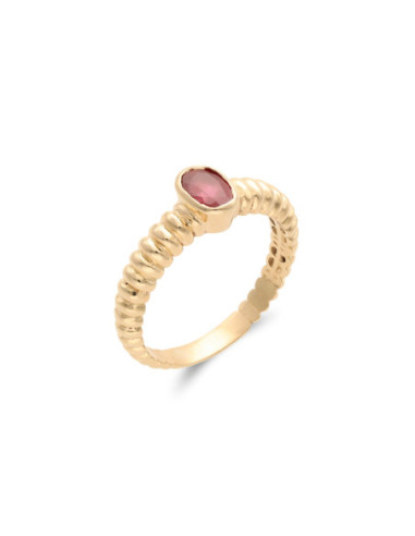 Anillo Oro Amarillo Y Rubí