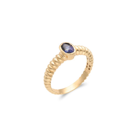 Anillo Oro Amarillo Y Zafiro. Género: Mujer. Material: Oro amarillo. Piedras: Zafiros