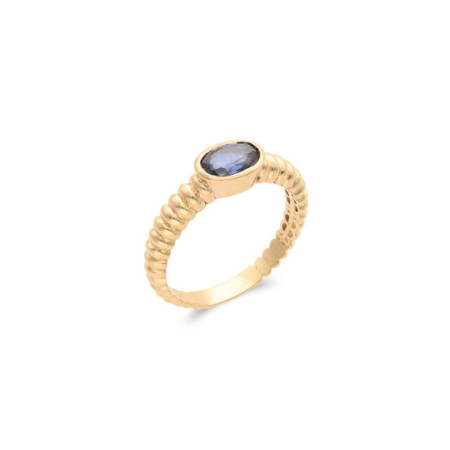 Anillo Oro Amarillo Y Zafiro. Género: Mujer. Material: Oro amarillo. Piedras: Zafiros