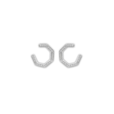 Pendientes Oro Blanco Y Diamantes. Género: Mujer. Material: Oro blanco. Piedras: Diamantes