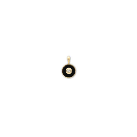 Colgante Oro Amarillo, Diamante Y Ónix. Género: Mujer. Material: Oro amarillo. Piedras: Diamantes,Onix