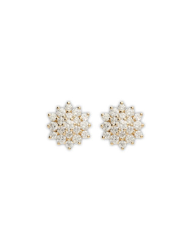 Pendientes Oro Amarillo Y Diamantes