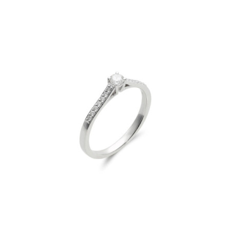 Anillo Oro Blanco Y Diamantes. Género: Mujer. Material: Oro blanco. Piedras: Diamantes