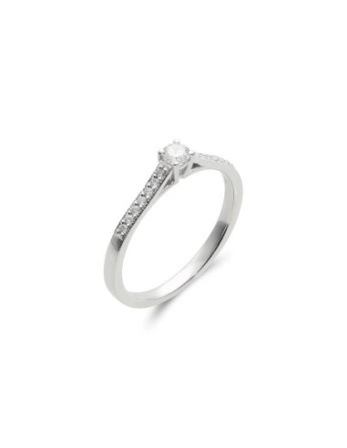 Anillo Oro Blanco Y Diamantes