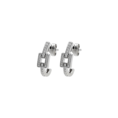 Pendientes Oro Blanco Y Diamantes. Género: Mujer. Material: Oro blanco. Piedras: Diamantes