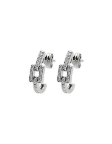 Pendientes Oro Blanco Y Diamantes