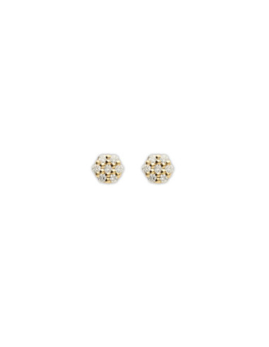 Pendientes Oro Amarillo Y Diamantes