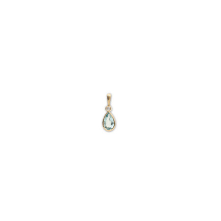 Colgante Oro Amarillo, Aguamarina Y Diamante. Género: Mujer. Material: Oro amarillo. Piedras: Diamantes,Aguamarinas
