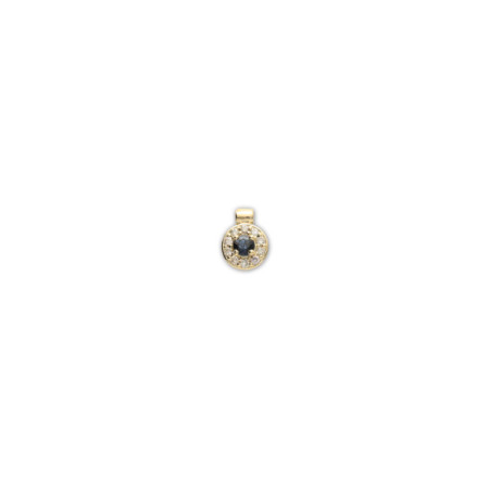 Colgante Oro Amarillo, Zafiro Y Diamantes. Género: Mujer. Material: Oro amarillo. Piedras: Diamantes,Zafiros