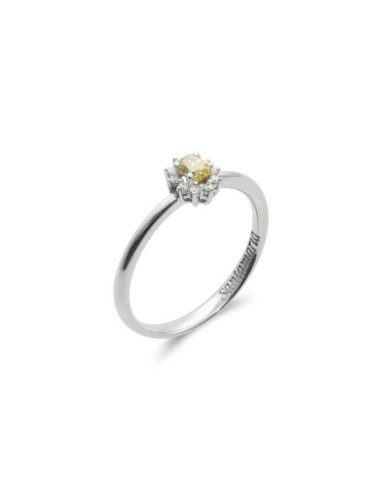 Anillo Oro Blanco Y Diamantes