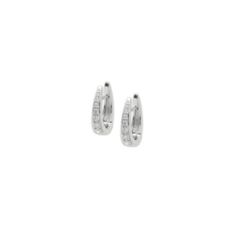 Argollas Oro Blanco Y Diamantes. Género: Mujer. Material: Oro blanco. Piedras: Diamantes