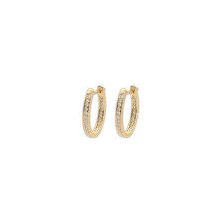 Argollas Oro Amarillo Y Diamantes. Género: Mujer. Material: Oro amarillo. Piedras: Diamantes