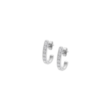 Pendientes Oro Blanco Y Diamantes. Género: Mujer. Material: Oro blanco. Piedras: Diamantes
