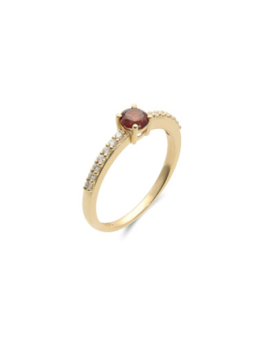 Anillo Oro Amarillo, Zafiro Y Diamantes