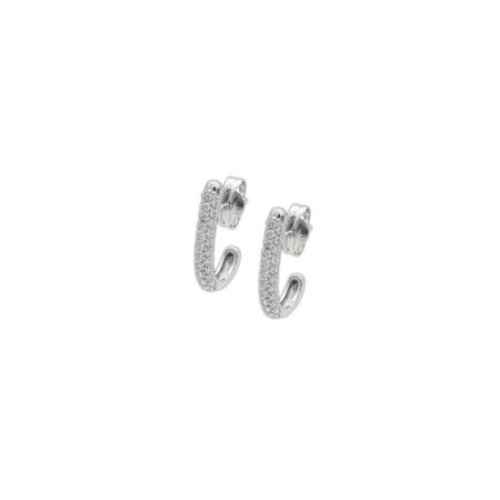 Pendientes Oro Blanco Y Diamantes. Género: Mujer. Material: Oro blanco. Piedras: Diamantes