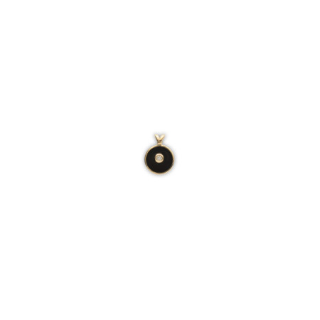 Colgante Oro Amarillo, Diamante Y Ónix. Género: Mujer. Material: Oro amarillo. Piedras: Diamantes,Onix