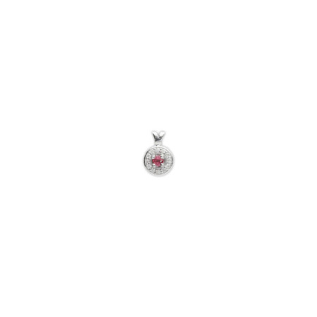 Colgante Oro Blanco, Rubí Y Diamantes. Género: Mujer. Material: Oro blanco. Piedras: Diamantes,Rubies