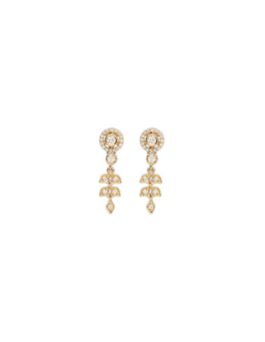 Pendientes Oro Amarillo Y Diamantes