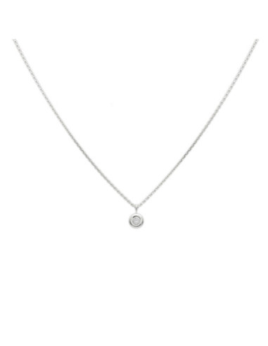 Cadena-Colgante Oro Blanco Y Diamante