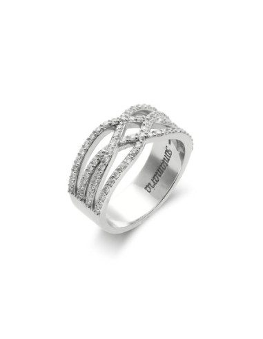 Anillo Oro Blanco Y Diamantes