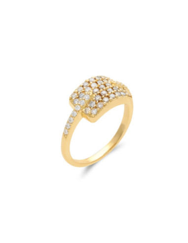 Anillo Oro Amarillo Y Diamantes
