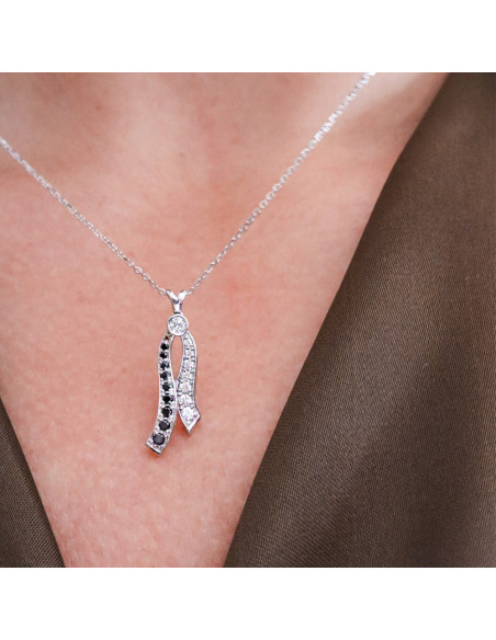 Colgante Oro Blanco Y Diamantes