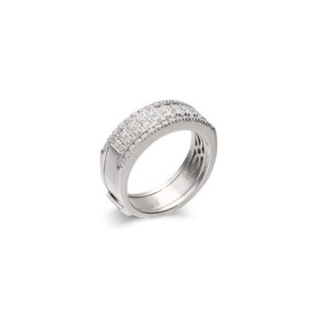Anillo Oro Blanco Y Diamantes. Género: Mujer. Material: Oro blanco. Piedras: Diamantes