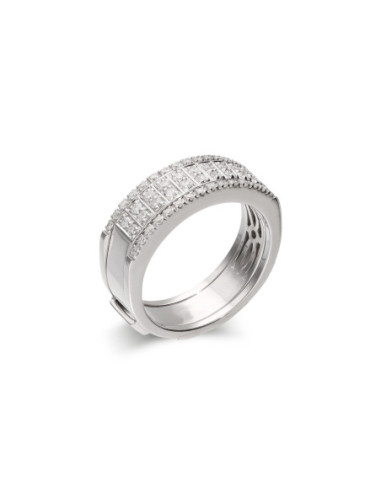 Anillo Oro Blanco Y Diamantes