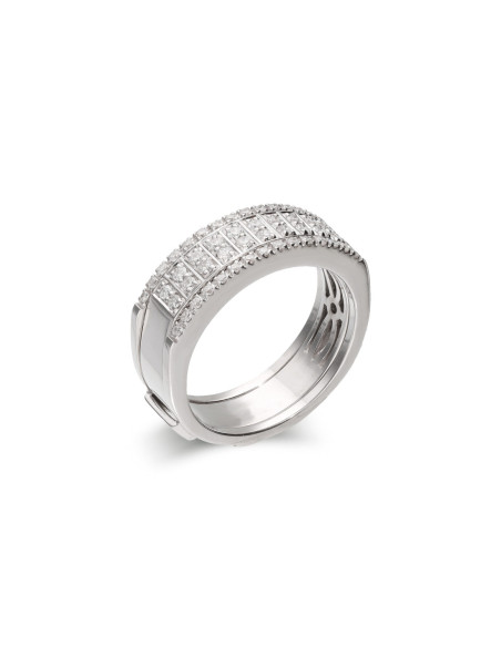 Anillo Oro Blanco Y Diamantes