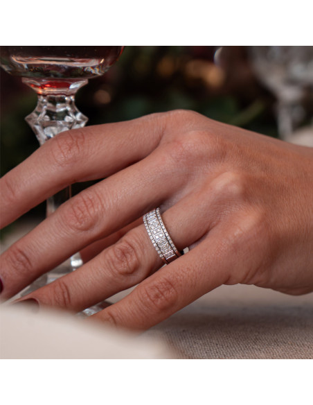 Anillo Oro Blanco Y Diamantes
