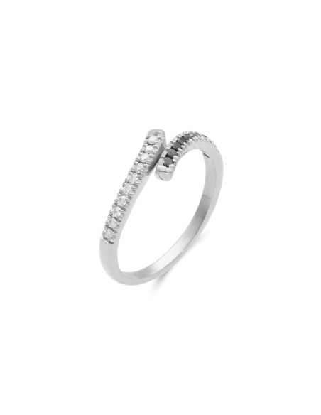 Anillo Oro Blanco Y Diamantes