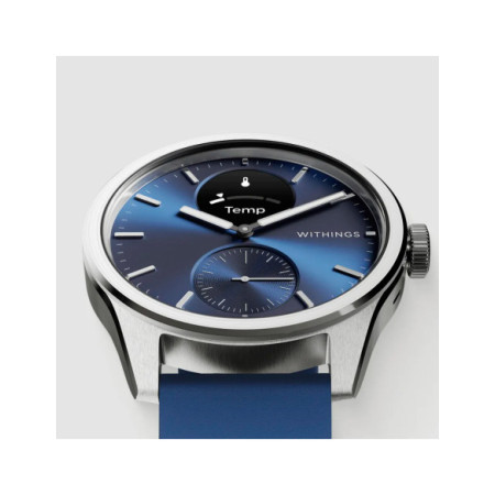 Reloj Withings ScanWatch 2. Género: Hombre,Mujer. Material: Acero. Tamaño: De 39mm a 42mm. Correa: Caucho. Color esfera: Azul. Estilo: Tecnológico. Movimiento: Cuarzo. Características técnicas: Multifunción