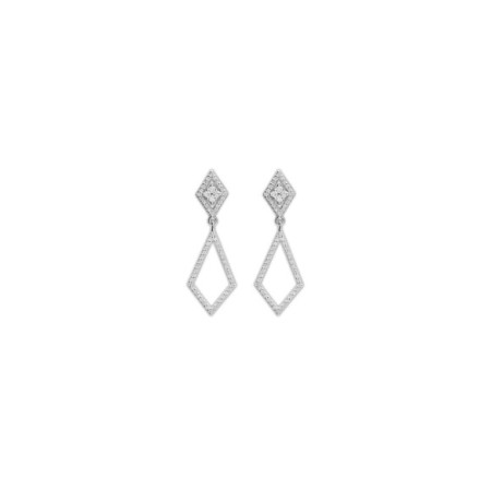 Pendientes Oro Blanco Y Diamantes. Género: Mujer. Material: Oro blanco. Piedras: Diamantes