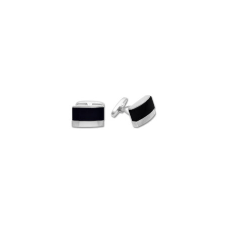 Gemelos Plata Y Ónix. Género: Hombre. Material: Plata. Piedras: Onix
