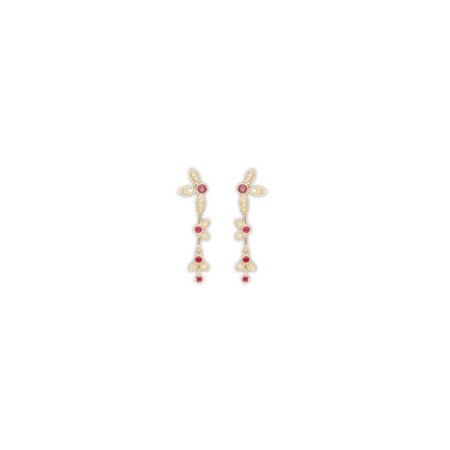 Pendientes Oro Amarillo, Rubíes Y Diamantes. Género: Mujer. Material: Oro amarillo. Piedras: Diamantes,Rubies