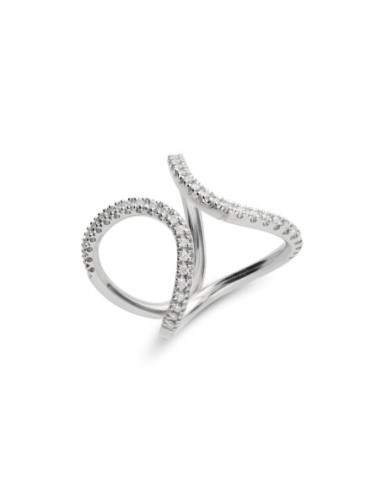 Anillo Oro Blanco Y Diamantes