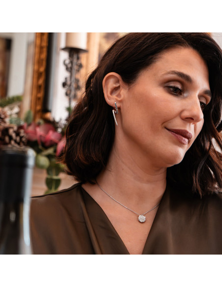 Pendientes Oro Blanco Y Diamantes