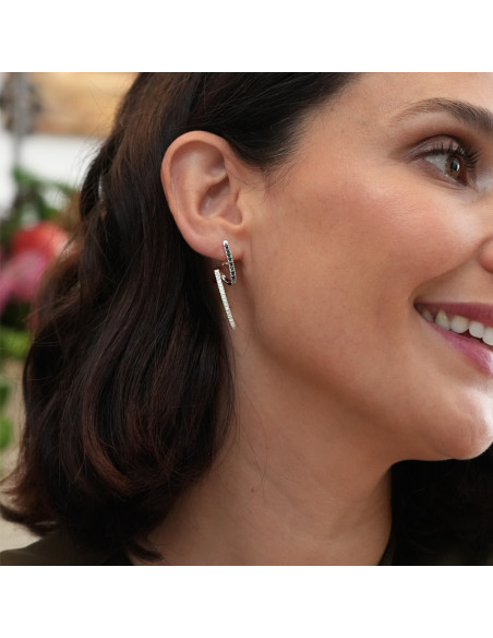 Pendientes Oro Blanco Y Diamantes