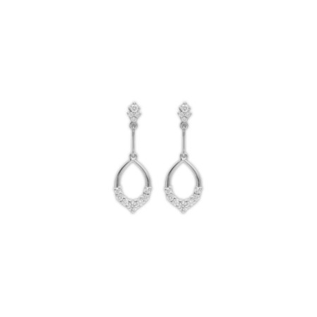 Pendientes Oro Blanco Y Diamantes. Género: Mujer. Material: Oro blanco. Piedras: Diamantes