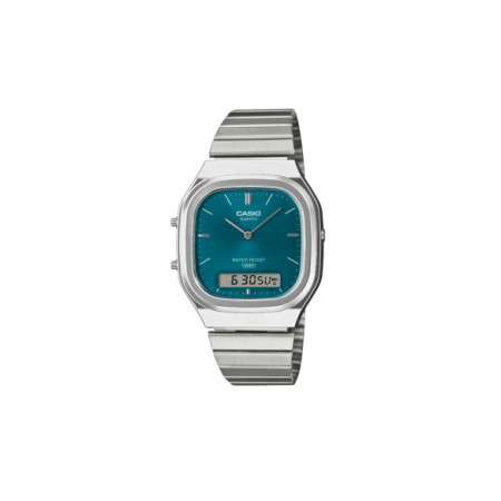 Reloj Casio Vintage Collection AQ-240E-3AEF. Género: Hombre,Mujer. Material: Resina. Tamaño: De 32mm a 38mm. Correa: Acero. Color esfera: Azul. Estilo: Casual. Movimiento: Cuarzo. Características técnicas: Digital,Solo hora