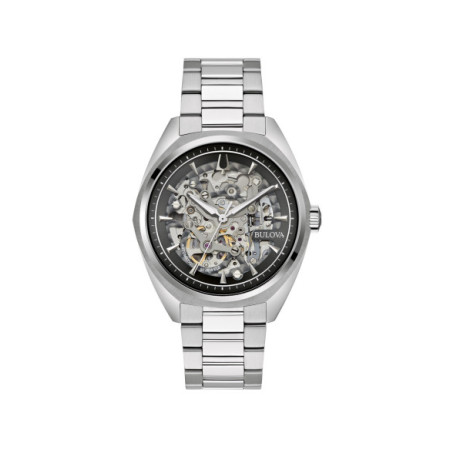 Reloj Bulova Skeleton Classic Automático 96A293. Género: Hombre. Material: Acero. Tamaño: De 39mm a 42mm. Correa: Acero. Color esfera: Negro. Estilo: Casual. Movimiento: Automático. Características técnicas: Hora y segundero