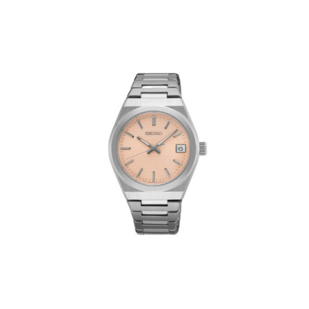 Reloj Seiko Neo Classic SUR577P1. Género: Mujer. Material: Acero. Tamaño: De 32mm a 38mm. Correa: Acero. Color esfera: Naranja. Estilo: Clásico. Movimiento: Cuarzo. Características técnicas: Calendario,Hora y segundero