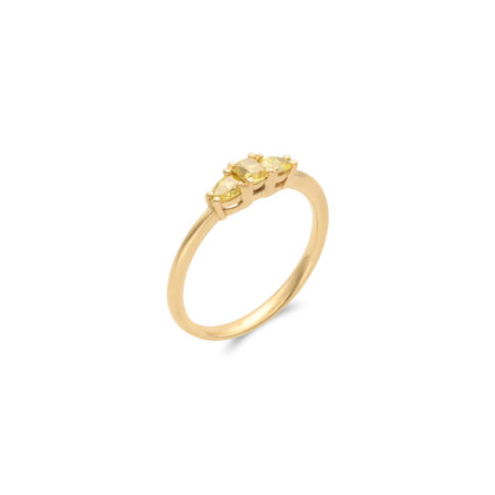 Anillo Oro Amarillo Y Diamantes. Género: Mujer. Material: Oro amarillo. Piedras: Diamantes