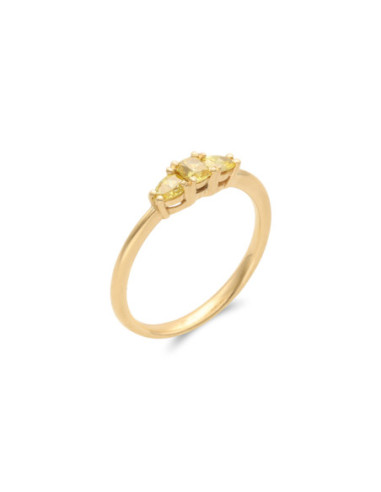 Anillo Oro Amarillo Y Diamantes