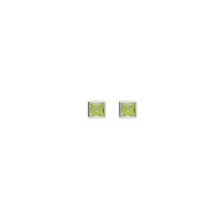 Pendientes Oro Blanco Y Peridoto. Género: Mujer. Material: Oro blanco. Piedras: Peridoto