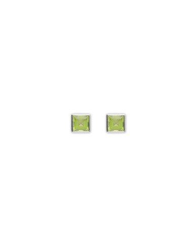 Pendientes Oro Blanco Y Peridoto